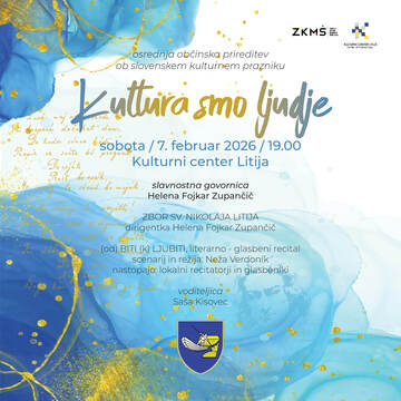 Vabilo na prireditev z besedilom in grbom Občine Litija