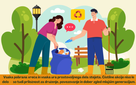 Slika oseb, ki pobirata smeti